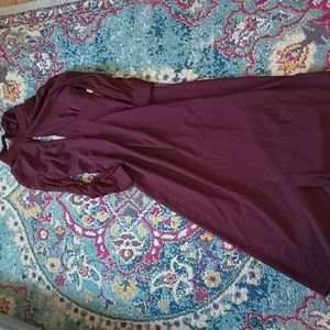 Nightcap Burgundy Keyhole Lace sleeve Backless Maxi Dress S NWT